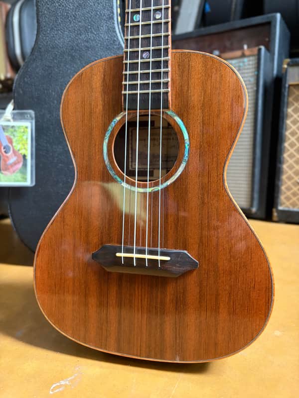 2011 Lichty T-18 Custom Tenor Ukulele – Redwood / Indian Rosewood – Abalone – HSC image 1