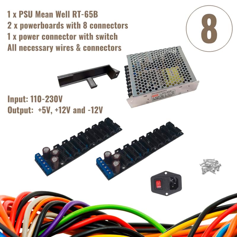 1x65W PSU / 2x8 busboard • PSU kit for Eurorack Case image 1