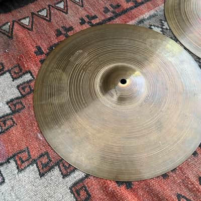 Vintage 1979 Paiste 2002 15" Heavy Black Label Hi-Hats Cymbals 1979 Made In Switzerland '70s image 3