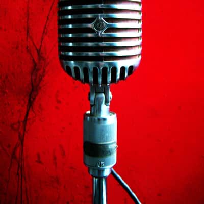 Vintage RARE 1940's Shure 556C dynamic cardioid microphone w Atlas DS-5 stand Elvis image 6