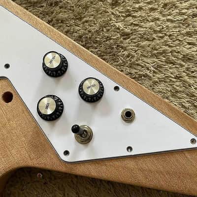 DIY Project Guitar Flying V Style Kit, Mahogany Body, Maple Neck, Rosewood Fingerboard image 16