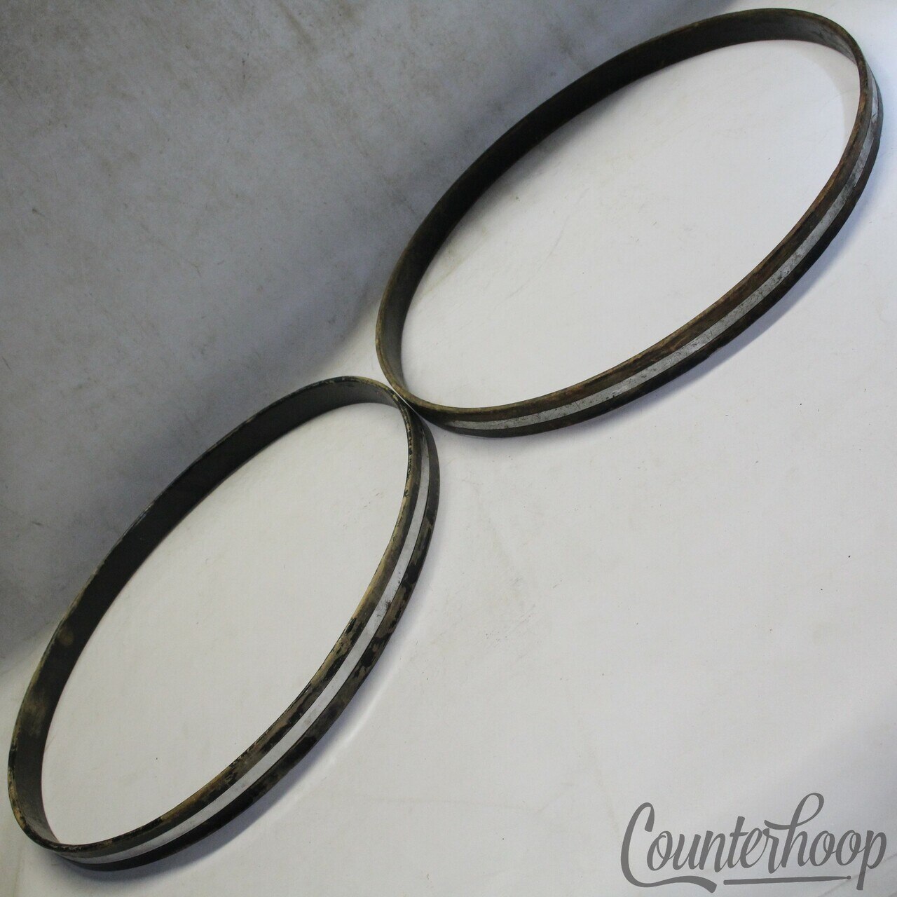 Slingerland 22" COW Hoops/Rims Set 2x Chrome Over Wood 1-Ply Maple Vintage 70s* — main photograph