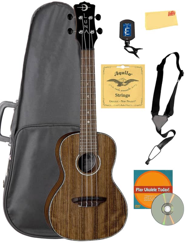 Luna Walnut Concert Ukulele w/ Hard Case image 1