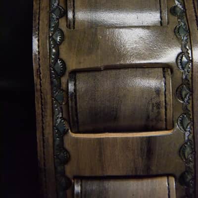 Guitar Leather strap 3.5" Black Crowes this is custom but will show anything can go on a strap image 22