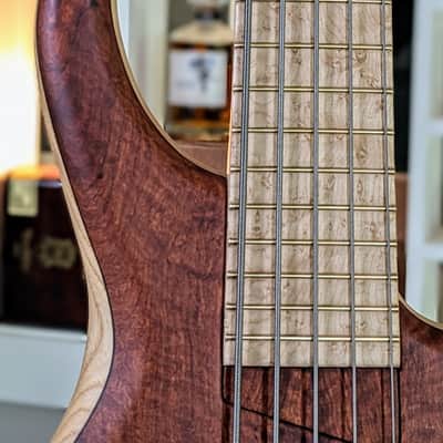MTD Bass 535-24: Red Narra "10" top, Birdseye Maple Fingerboard, Ash Body & Neck! image 4