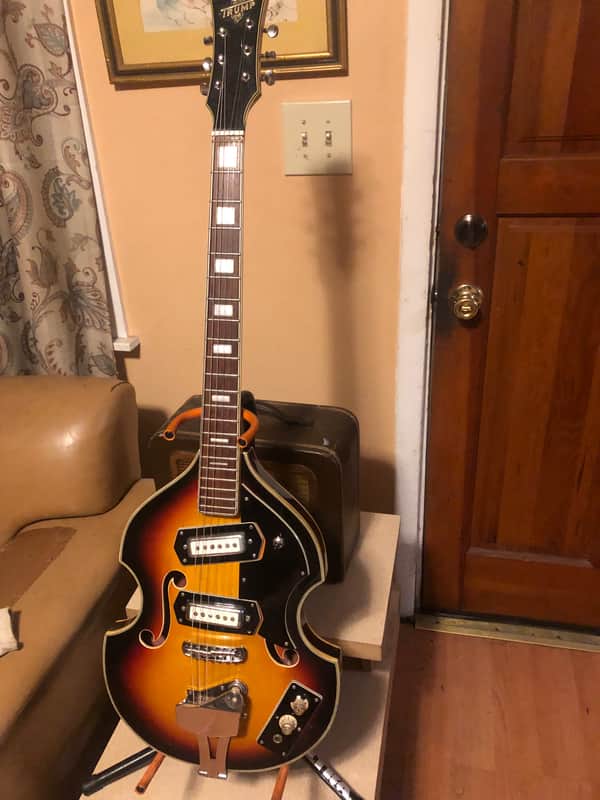 Trump Teisco violin guitar 1960s Sunburst by Tiesco image 1