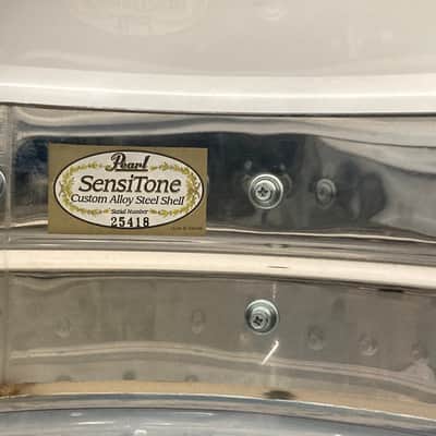 Pearl - 5x14" STH1450S SensiTone Custom Alloy Tube Lug Steel Snare Drum 2000s image 7