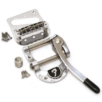 Bigsby "F" logo B5 Vibrato Kit Fender Telecaster with plate & bridge PN 086-8013-004  - Aluminum image 4