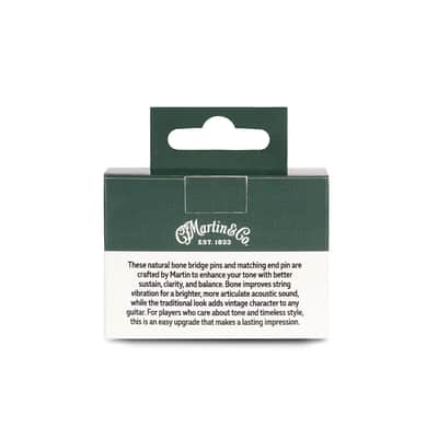 Martin APP0027 Genuine Bone Bridge Pin Set w/ Black Inlay image 3