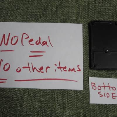 used Stinger Effects Pedal BOTTOM PLATE and BATTERY COVER & Screw (NO pedal included / NO other items included) late 1980s - Metal Plate with Black Finish, Black Rubber Padding, Black with Silver Graphic Bottom Label (made by the Martin Guitar Co) image 2