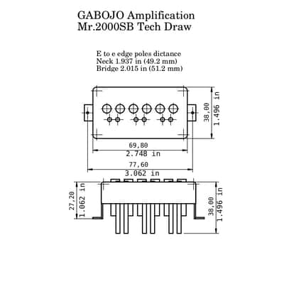Mr.2000HB Dearmond style single coil  in standard  Humbucker size  for Hollow Body - Black Top image 4