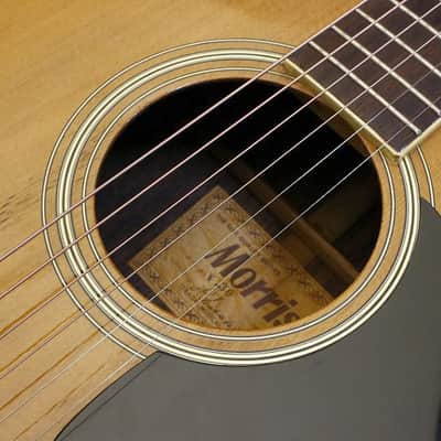 1973 made Vintage Acoustic Guitar MORRIS W-30 Solid Spruce Top Made in Japan image 10
