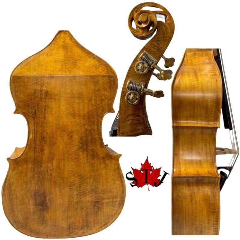 Hand Made flat back 5 strings Upright double bass 3/4 ,Maple back and Spruce woo image 1