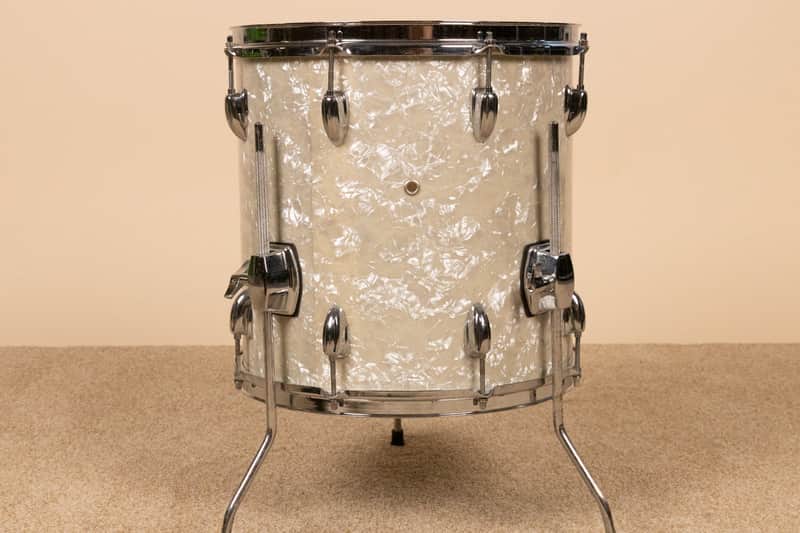 Vintage Ludwig 14x14 White Marine Pearl Floor Tom image 1