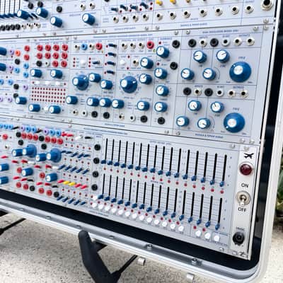 Buchla Tiptop 200t series with BPNYC ZERO Halliburton Eurorack Modular Travel Case SILVER 122hp 9U w/MARF image 8