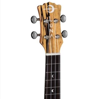 Luna Uke EX BWE Crescent Black/White Ebony Concert w/ Gigbag image 4