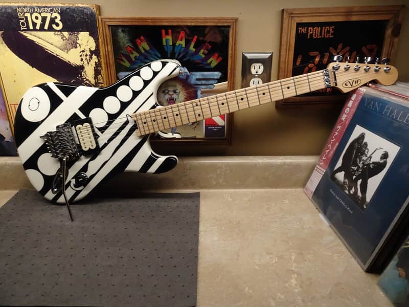 EVH Striped Series "Circles/See Ya" 2014--The OG --Titanium and Brass Hot Rodded- - Gloss Black/White image 1