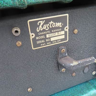 KUSTOM 1970 KB-200-1 CASCADE GREEN BASS AMPLIFIER HEAD RARE! ORIGINAL CLEAN! image 11
