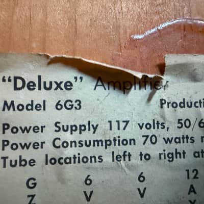 Fender Deluxe 6G3 Brownface 20-Watt 1x12" Guitar Combo 1961 - 1963 - Brown image 13