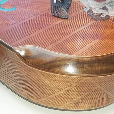Acoustic Guitar Handmade by Blueberry, 6 String wood Pan God of the Wild Guitar, Custom Handcrafted Wooden Guitar, Grand Concert Guitar image 5
