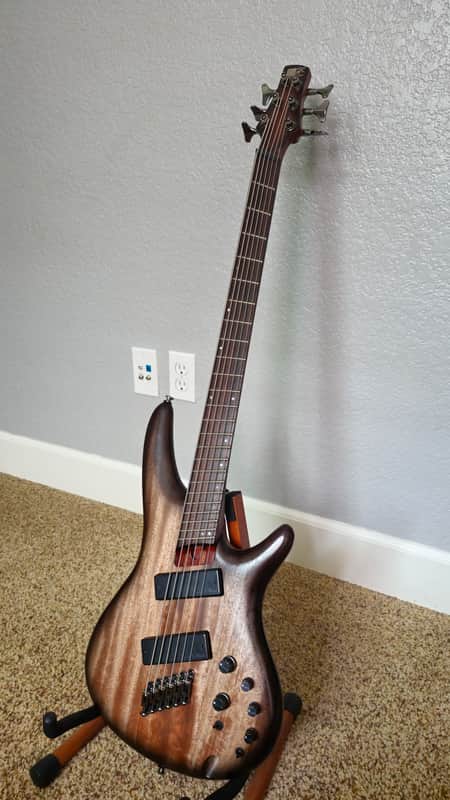 Ibanez SRC6MS-BLL Bass Workshop Multi-Scale Soundgear 2023 - Present - Black Stained Burst Low Gloss image 1