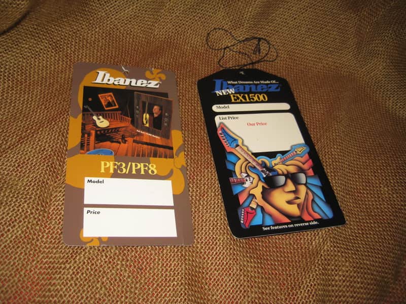 Ibanez Guitar Dealer Display Sign Hang Tags 2 Pieces 1980's image 1