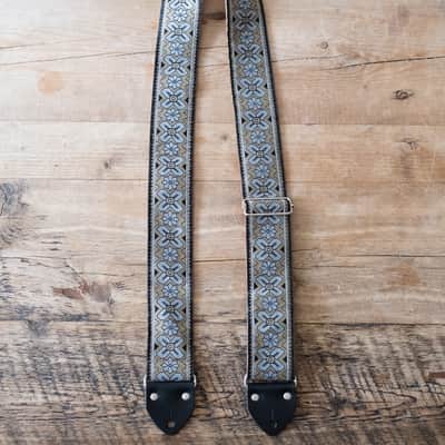 Vintage Gold 60s/70s Hippie Guitar Strap / Real Suede Backing / Handmade in the UK image 3