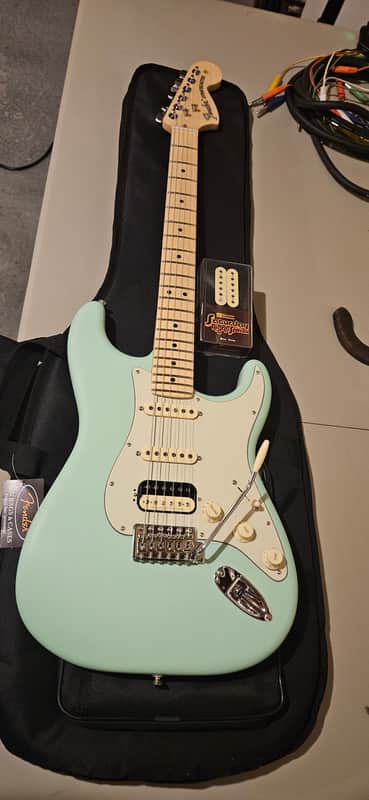 Fender American Performer Stratocaster HSS with Maple Fretboard 2018 - Present - Satin Surf Green image 1