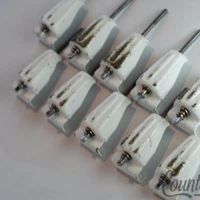 *Premier 10x Bass Drum Tension T-Rods/Claws White Powder-Coated Vintage 70s-80s* image 2