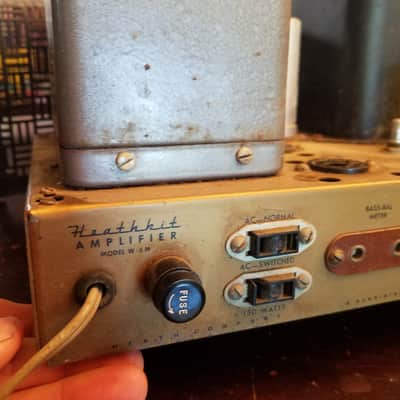 Heathkit W-5M Monoblock KT66 25 Watt Tube Power Amplifier and Cage 1959 Gold and Black image 11