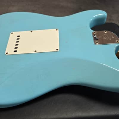 Fender Custom Shop Postmodern Journeyman Stratocaster 2016 Daphne Blue Relic Aged Roadworn American Vintage 60s 1960's Reissue USA Guitar close to Sonic Blue heavy relic post modern image 15