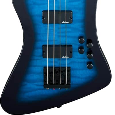 Jackson JS Series Kelly Bird Bass JS3Q Transparent Blue Burst image 1