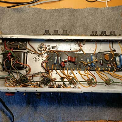 1967 Fender Bassman AB165 Drip Edge "Blackline" - Export Multi-Voltage - Blue Molded Caps image 9