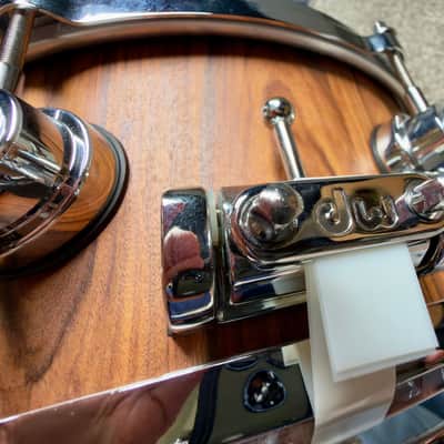 Like-New Fierce Drum Co., 13x5.5 Columbian Rosewood stave snare with all-DW hardware, Canopus and extra wires image 3