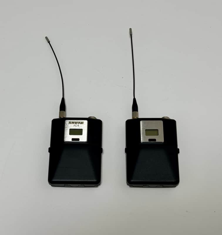 2x Shure AD1-G57 Axient Digital Wireless Bodypack Transmitters with TA4 Connector (G57: 470 to 616 MHz) image 1