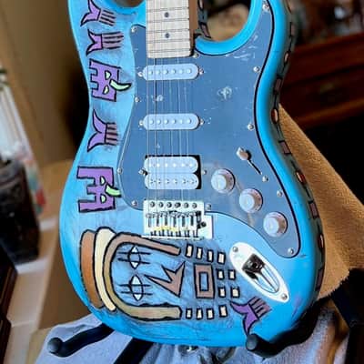 IYG Tribal Axe Custom Stratocaster-style Sky, living art, custom wired, mucho mojo tone machine! image 2