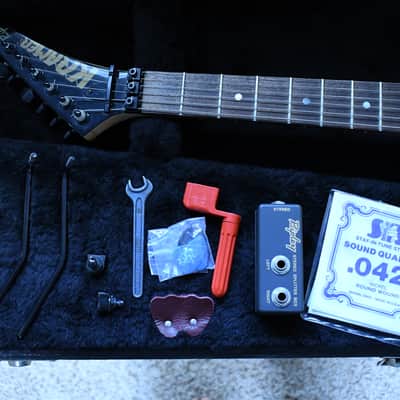 Kramer Ripley 1985 Black with Hard Case, cables and adapters, stand, extra stuff image 2