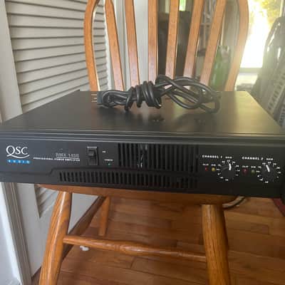 QSC RMX1450 1400-Watt Power Amplifier with IEC power cable, rack mount bolts/washers. Ex-Church image 1