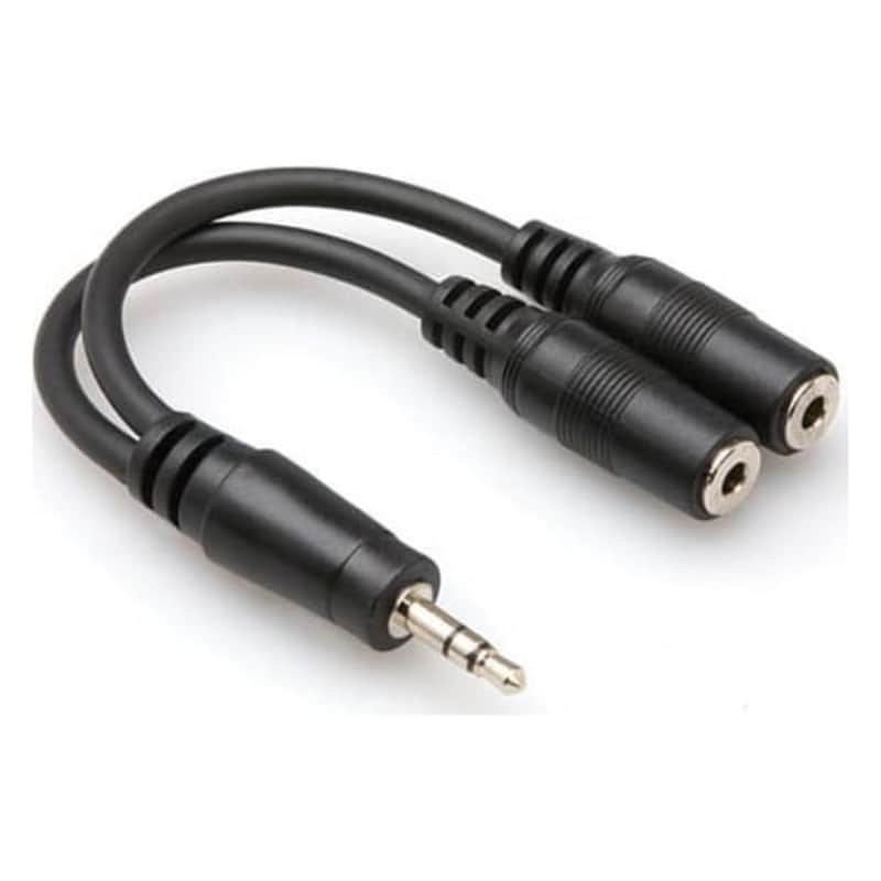 Hosa YMM232 6-Inch Y Adapter, 1/8-Inch Stereo Male-Dual 1/8-Inch Female image 1