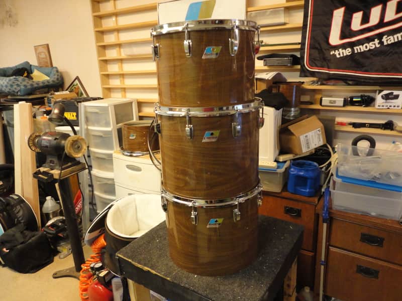 3 Vintage Ludwig Super Classic Melodic Toms 1974 Walnut Cortex 14" 15" & 16" image 1