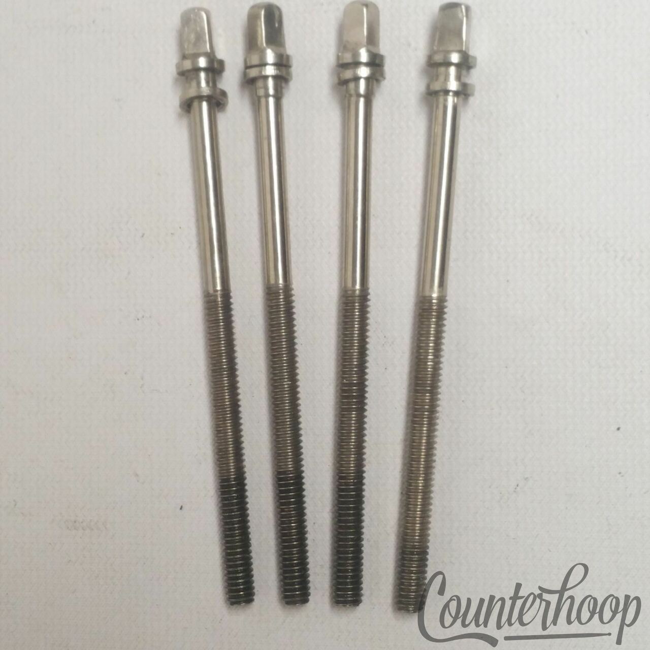 Leedy&Ludwig 4x 3 5/8" Tension T-Rods Floor Tom / Snare Drum Vintage 40s Nickel — main photograph