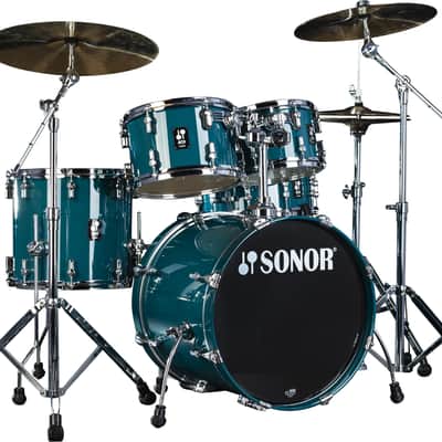 Sonor AQ1 Caribbean Blue Studio 5pc Kit 20x16/10x7/12x8/14x13/14x6 Birch Drum Shells +Hardware | Dealer image 1