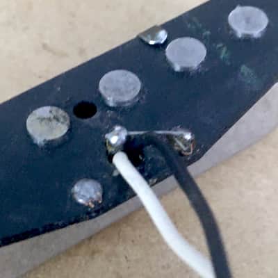 Vintage 1970s? Made in USA Fender Neck Pickup Tele Telecaster Black Bobbin Full Leads NOS Relic image 8