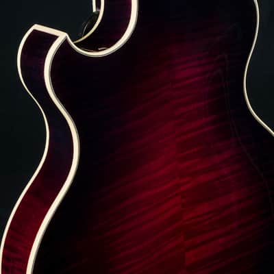 Hinde Jazz Model Adirondack Spruce and Flamed Maple Merlot Burst Mandolin with Pickup image 18