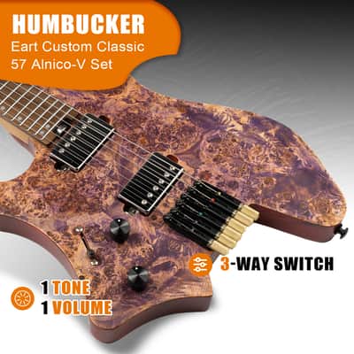 Eart Guitars, GW2L, Left Handed Headless Electric Guitars,Stainless Steel frets, with Gigbag EHKHG image 3