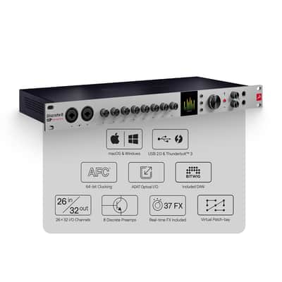 Discrete 8 Pro Synergy Core 26x32 Thunderbolt 3 Interface and USB 2.0 Audio Interface with Onboard Real-time Effects - Antelope Audio image 6
