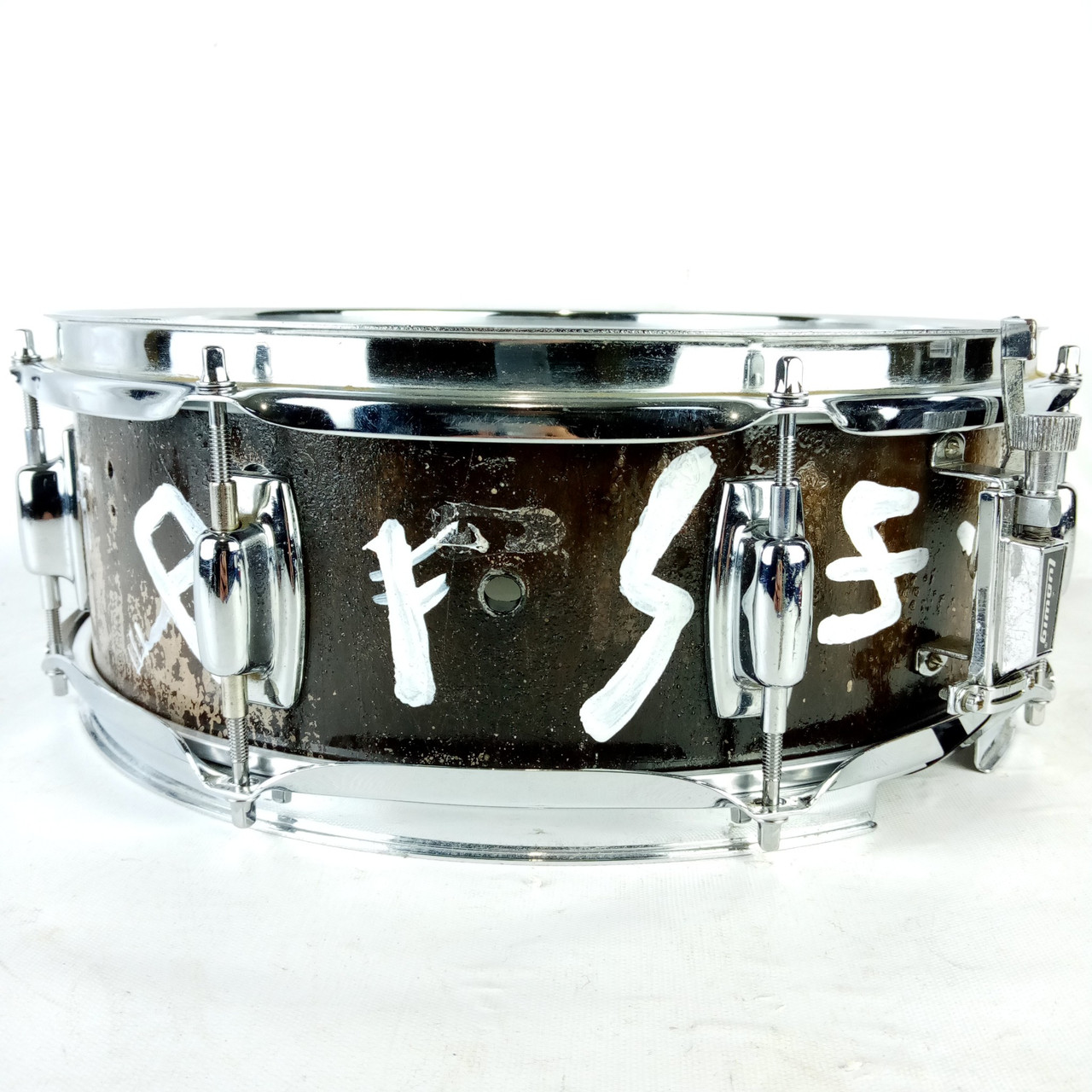 Ludwig S102 Standard 5x14" Custom Delano Rune Finish Snare Drum Vintage 70s USA — main photograph