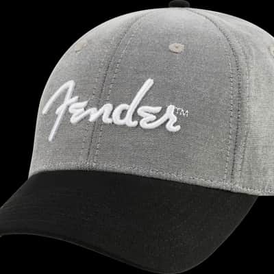 Fender Hipster Dad Hat, Grey & Black, One Size Fits Most image 1