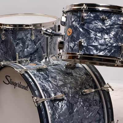 Slingerland 22/13/16" Radio King Drum Set - Black Diamond Pearl image 1
