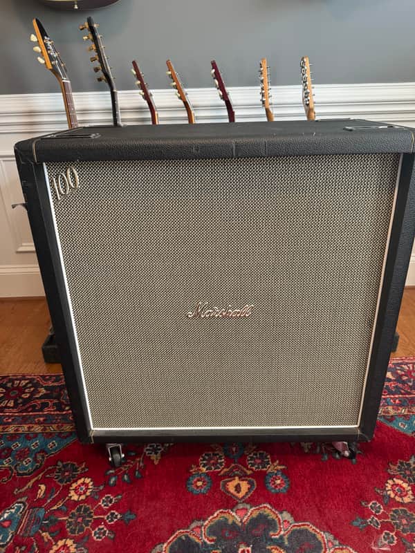 Marshall 1960BHW Handwired 120-Watt 4x12" Straight Guitar Speaker Cabinet 2001 - Present - Black image 1